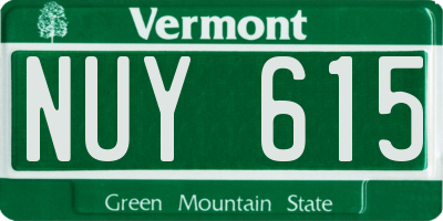 VT license plate NUY615