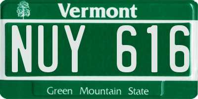 VT license plate NUY616
