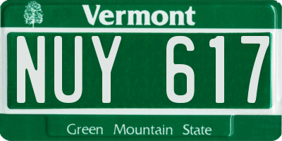 VT license plate NUY617