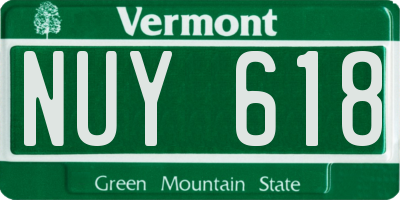 VT license plate NUY618