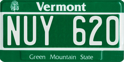 VT license plate NUY620