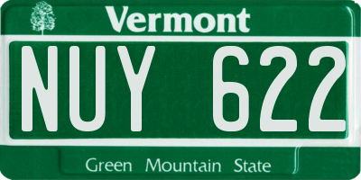 VT license plate NUY622