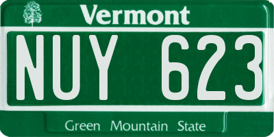 VT license plate NUY623
