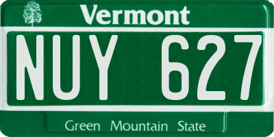VT license plate NUY627