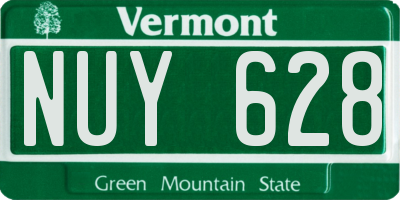VT license plate NUY628