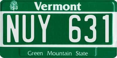 VT license plate NUY631