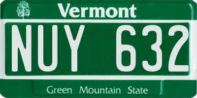 VT license plate NUY632