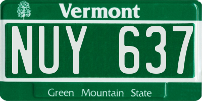 VT license plate NUY637
