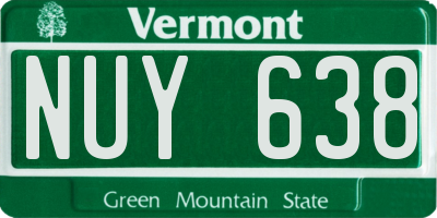 VT license plate NUY638