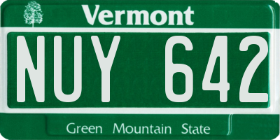 VT license plate NUY642