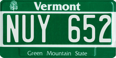 VT license plate NUY652