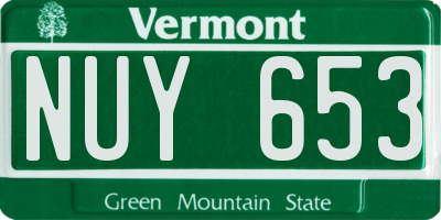 VT license plate NUY653