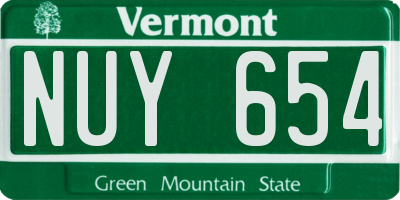 VT license plate NUY654