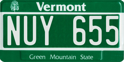 VT license plate NUY655