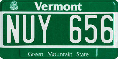 VT license plate NUY656