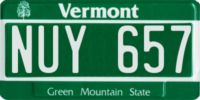 VT license plate NUY657