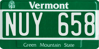 VT license plate NUY658