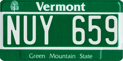 VT license plate NUY659