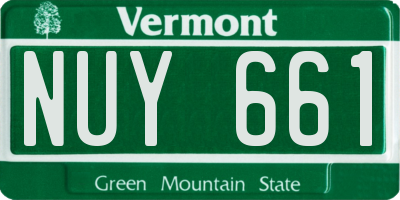 VT license plate NUY661