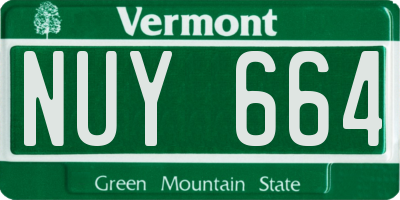 VT license plate NUY664