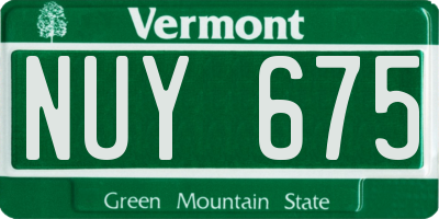 VT license plate NUY675
