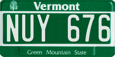 VT license plate NUY676