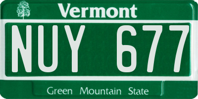 VT license plate NUY677