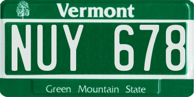VT license plate NUY678