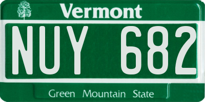 VT license plate NUY682