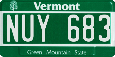 VT license plate NUY683