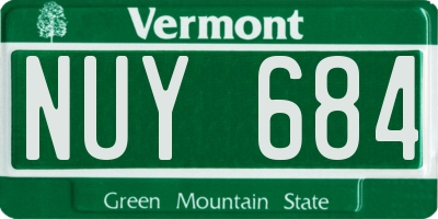VT license plate NUY684