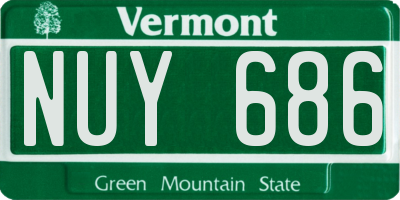 VT license plate NUY686