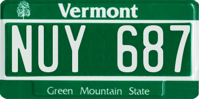 VT license plate NUY687