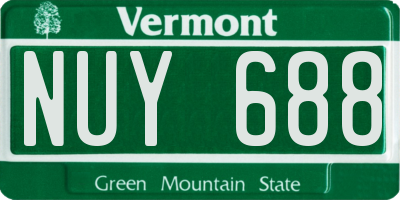 VT license plate NUY688