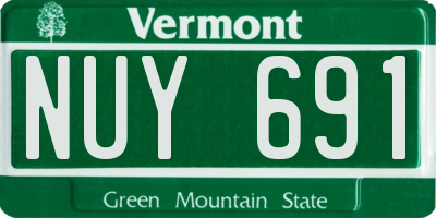 VT license plate NUY691