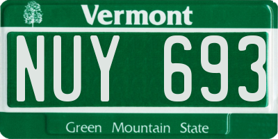 VT license plate NUY693