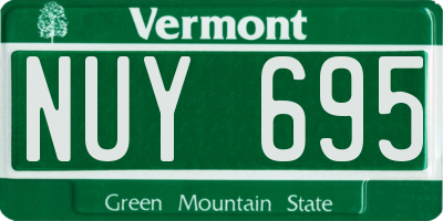 VT license plate NUY695