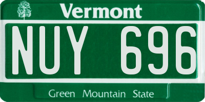 VT license plate NUY696