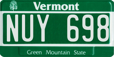 VT license plate NUY698