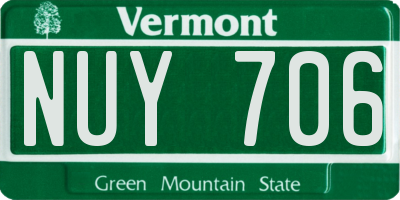 VT license plate NUY706