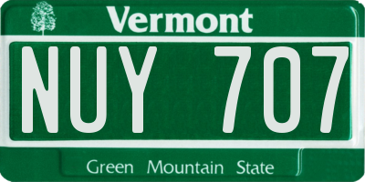 VT license plate NUY707