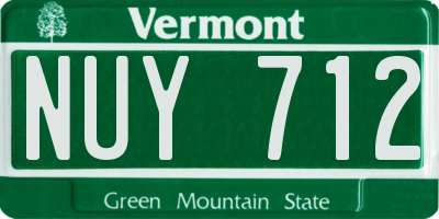 VT license plate NUY712