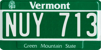 VT license plate NUY713