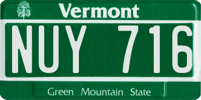 VT license plate NUY716