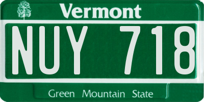 VT license plate NUY718