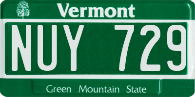 VT license plate NUY729