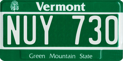 VT license plate NUY730