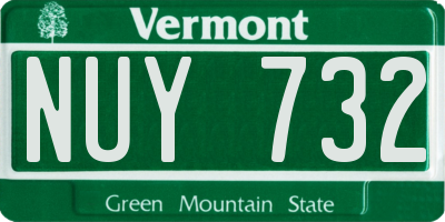 VT license plate NUY732