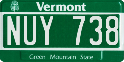 VT license plate NUY738