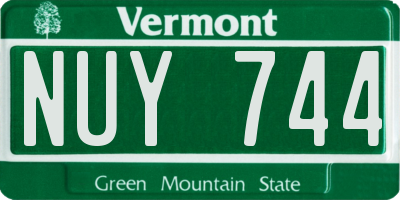 VT license plate NUY744